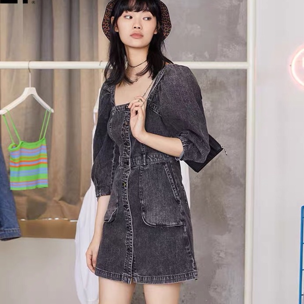 Denim mini dress